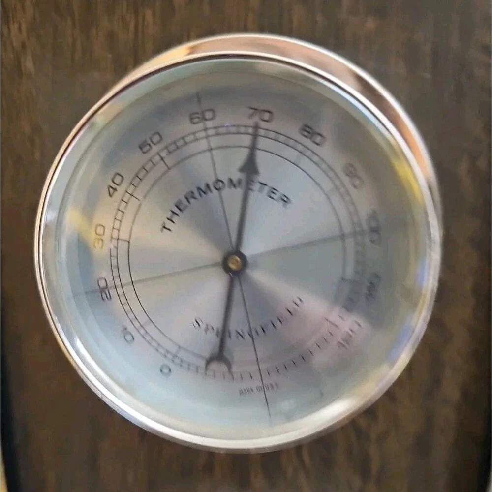 Vtg Springfield Weather Wall Thermometer Barometer Humidity With Key - Picture 8 of 8